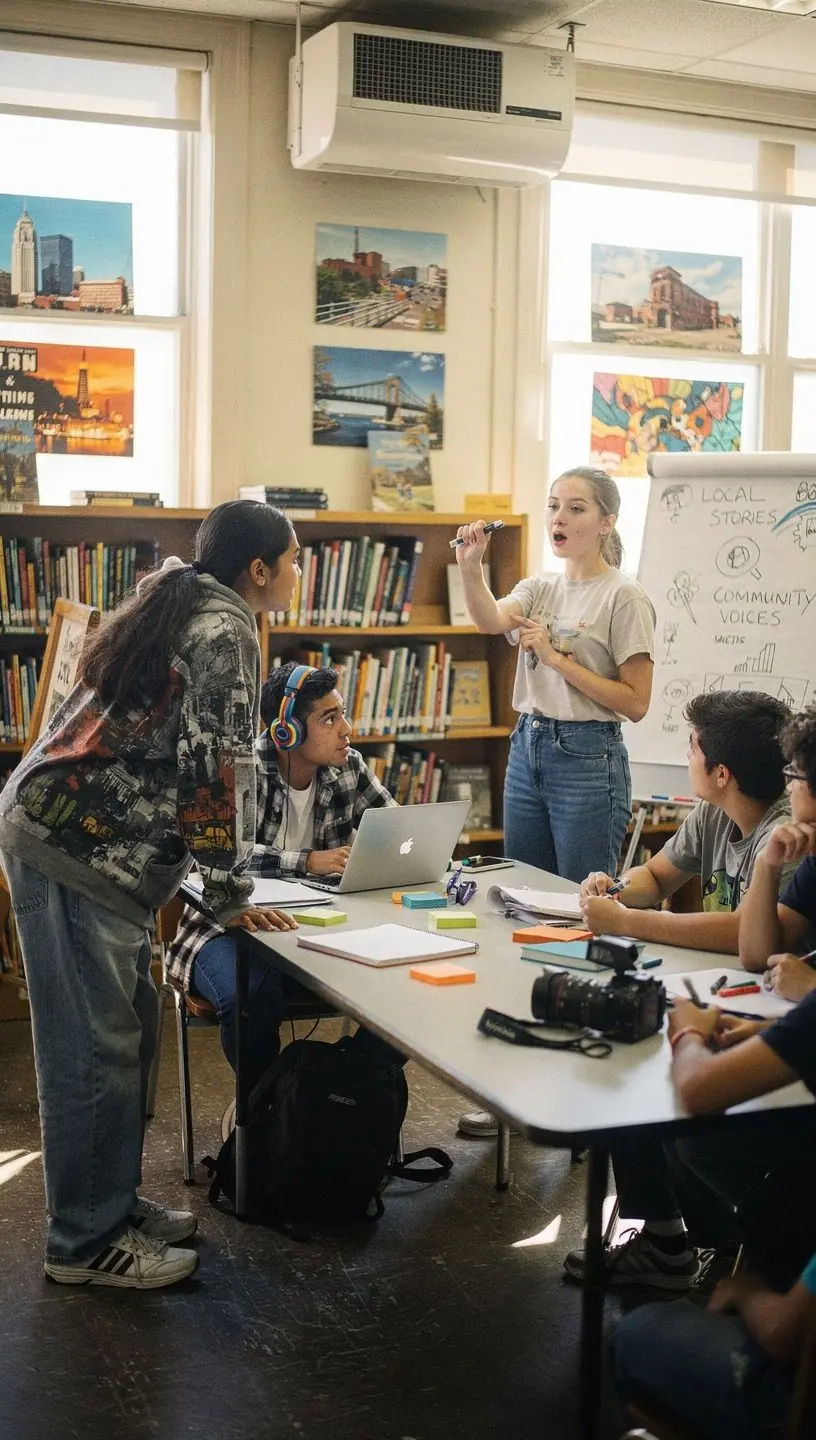 Community garden thriving in an urban environment.